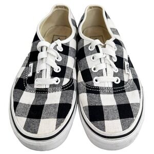 Vans Buffalo Check Sneakers Womens 6.5 Black White Shoes Grunge Skater Hip‎ Hop